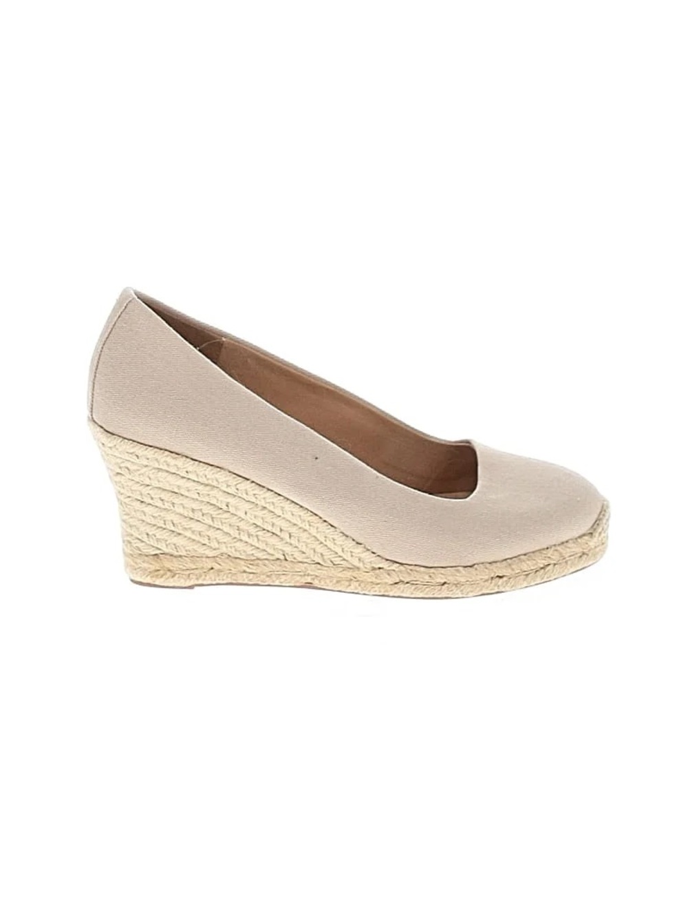 Beige Espadrille Wedge Pump - Women's Casual Wedge